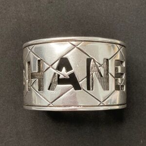 CHANEL Metallic Silver Cuff